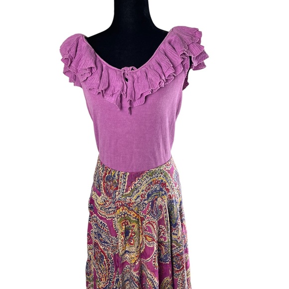 Lauren Ralph Lauren Sleeveless Ruffle Collar Silk Blend Top Light Plum - Picture 4 of 12